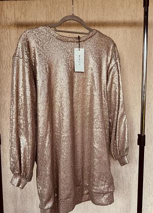 Сукня-туніка з паєтками