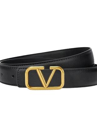 Ремінь 3см китай шкіра + коробка, ремінь жіночий з натуральної шкіри чорний мідь пояс в джинси ремінь шкіряний пояс в стиле valentino валентино