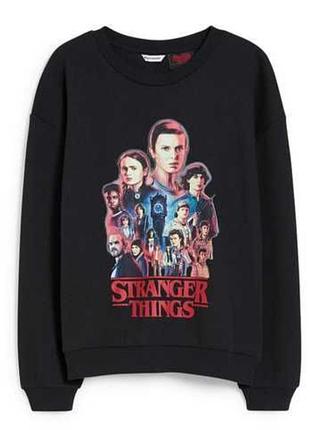Світшот жіночий чорний stranger things  s