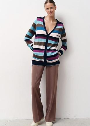 Замечательный хлопковый кардиган в яркую полоску премиум бренда из швеции gant