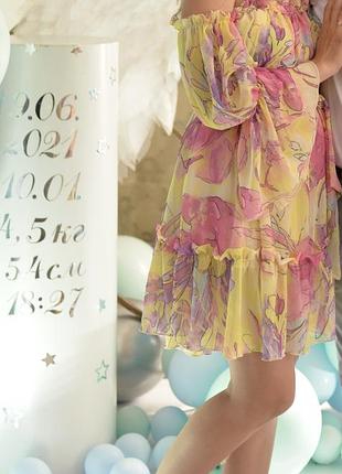 Короткое платье с открытыми плечами размер s/m.