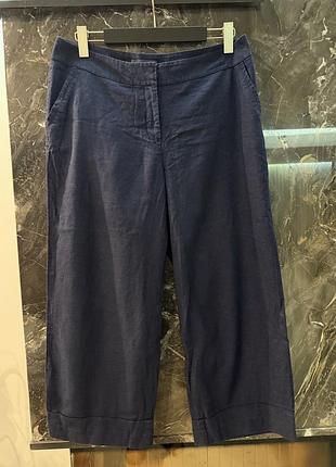 Льняные синии брюки