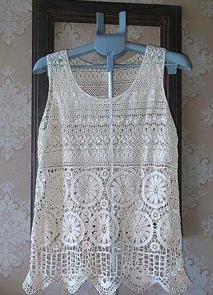 Сітка на купальник прозора в'язана кофта пляжная пляжна туника туніка сорочка блуза майка кружевная мереживна ажурная 14 42 48-50