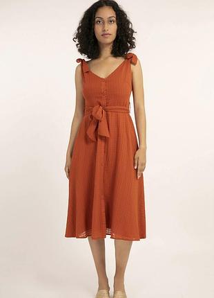 Frnch paris премиум бренд новое коттоновое терракотовое платье