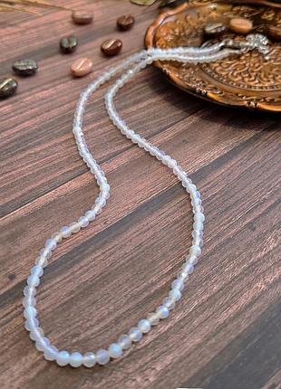 🤍✨ колье-бусы чокер 3 мм лунный камень отопитель ирризация
