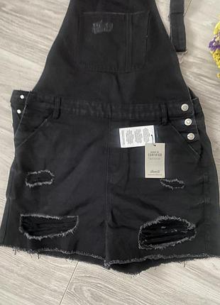 Чорний джинсовий комбінезон denim co