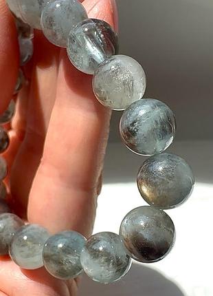 Ns.jem🌸 браслет натуральний аквамарин «шторм» з турмаліном