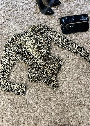Боді леопард з декольте котон