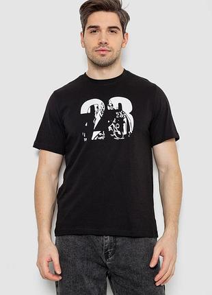 Футболка чоловіча з принтом, колір чорний, 241r1906