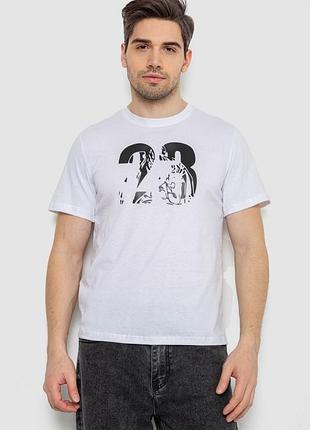 Футболка мужская с принтом, цвет белый, 241r1906