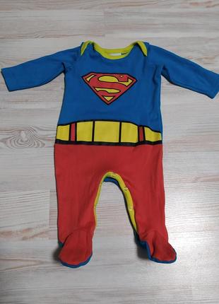 Человечек бодик superman на ребенка 3-6месяцев