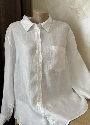 Сорочка біла льон h&m xl