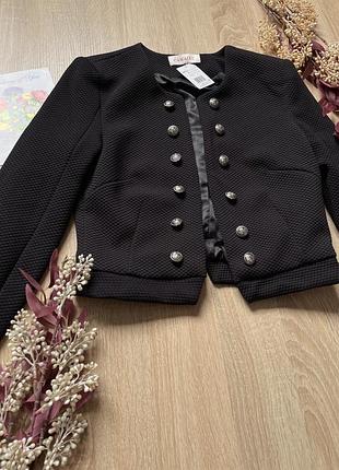 Трендовий піджак вкорочений блейзер з гудзичками у стилі шанель old maney