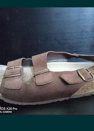 Сандали ортопедические canguro 44 размер 28см италия замш натур подошва пробка ортопеди