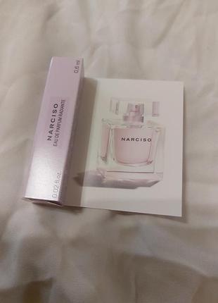 Narciso rodriguez narciso eau de parfum radiante
мускусный древесный аромат с ярким акцентом гвоздики, мягкостью хлопка пробный образец, 0,6 мл