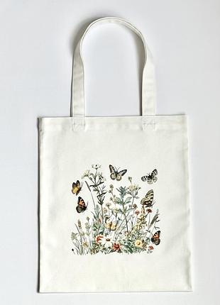 Шоппер с цветами, шоппер летний
