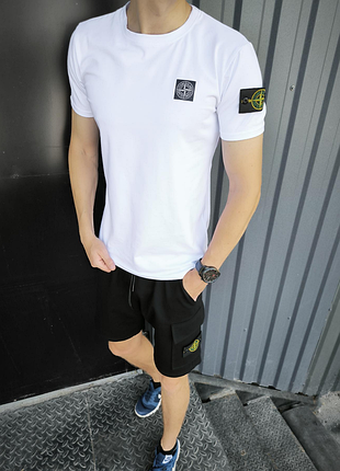 🔥чоловічий комплект stone island (футболка + шорти)🔥