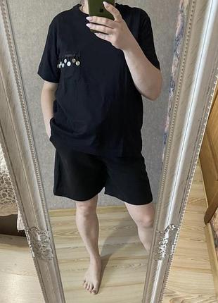 Новая чёрная классная футболка 50-54 р