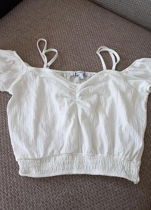1+1=3 🎁белоснежный топ xs-s