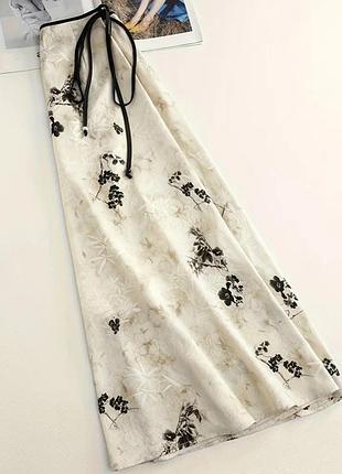 Юбка новая летняя, легкая на молнии с завязками, m-l размер