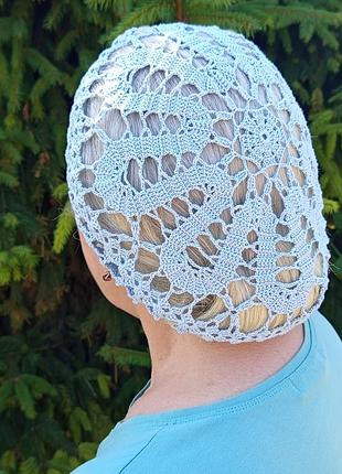 Летний ажурный берет "волшебность"