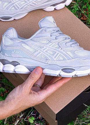 Asics gel nyk grey white ❤️36рр-45рр❤️ кросівки жіночі асікс, кроссовки женские демисезонные, кросівки чоловічі