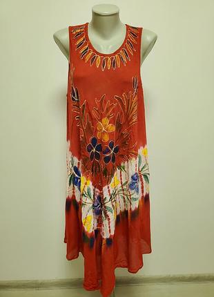 Красивое легкое вискозное платье свободного фасона