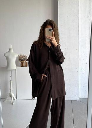 Тренд сезону😍оверсайз костюм з літньої тканини: сорочка та палаццо