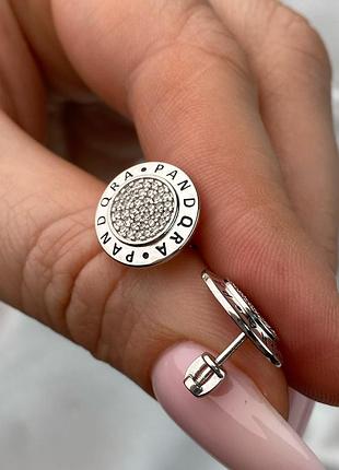 Оплата 100%🇺🇦 сережки срібло 925 проби + родій, вставка цирконії цвяшки гвоздики вкрутки пандора