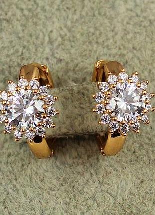 Серьги xuping jewelry подсолнух 1,5 см золотистые love-shopping