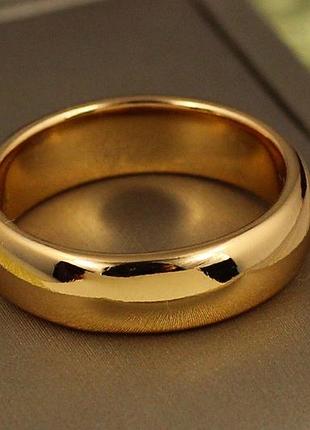 Обручальное кольцо xuping jewelry  классика 6 мм  р 23 золотистое love-shopping