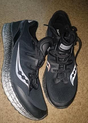 Оригінальні бігові кросівки чоловічі Kinderschuhe saucony freedom ico sneakers running shoes black men's2 фото