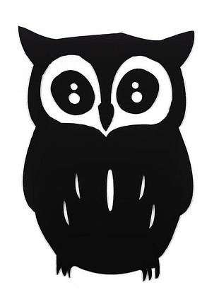Зеркальный декор акриловый самоклеющийся сова черная love-shopping