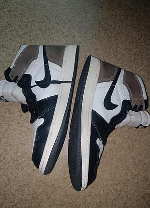 Kросівки оригінальні стильні шкіряні жиночі nike air jordan 1 high og “dark mocha”, унісекс, made in china5 фото