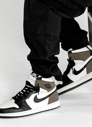 Kросівки оригінальні стильні шкіряні жиночі nike air jordan 1 high og “dark mocha”, унісекс, made in china8 фото