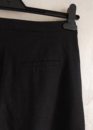 Жіночі напівлляні бриджі asos uk10 s 44р., льон з бавовною,  чорні, літні6 фото