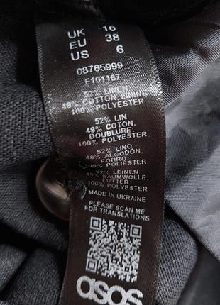 Жіночі напівлляні бриджі asos uk10 s 44р., льон з бавовною,  чорні, літні10 фото