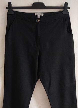 Жіночі напівлляні бриджі asos uk10 s 44р., льон з бавовною,  чорні, літні3 фото