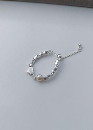 Каблочка с сердцем и цепочкой mm0069 медицинское серебро