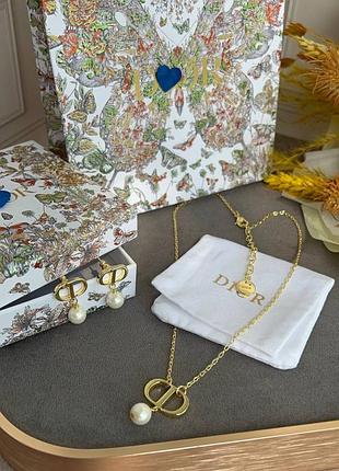 Кольє сережки у стилі dior