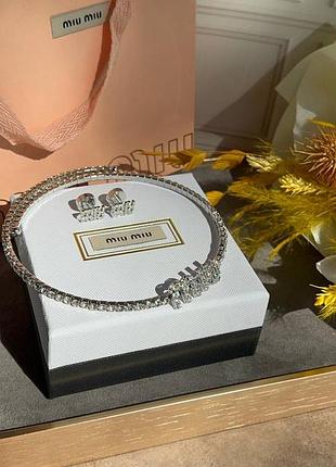 Чокер сережки у стилі miu miu