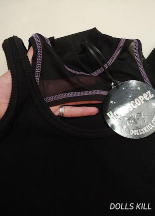 Новый топ с рукавами трикотаж сетка с вырезами готика от dolls kill 1+1=3🎁на все❗