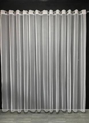 Тюль на люверсах из фатина белая и кремовая 300х270