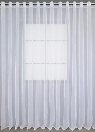 Тюль на люверсах шифон белий 600х270