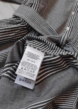 Платье dkny миди с поясом женское платье в полоску натуральное легкое 8