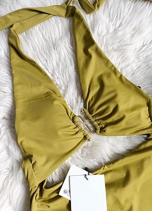 Купальник с воротником хальтер и металлической деталью от zara, размер xs, s, м, xl5 фото