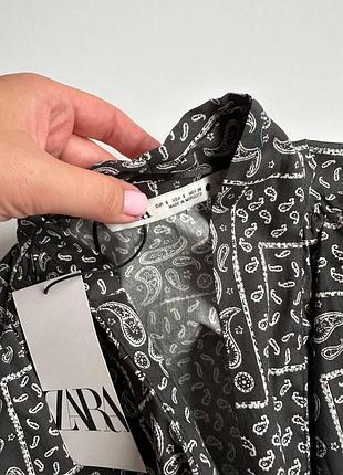 Бавовняна блуза в бандана стилі zara4 фото