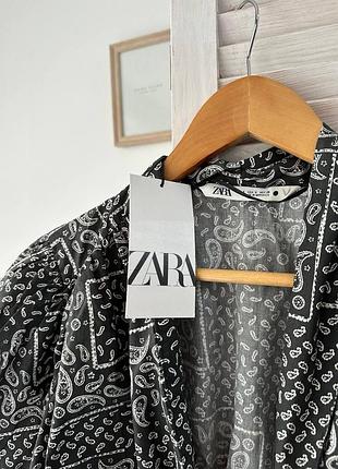 Бавовняна блуза в бандана стилі zara8 фото