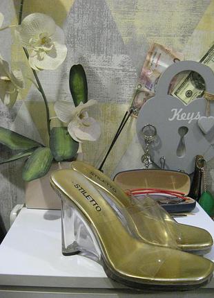 Шлепки stiletto 38 cиликоновые