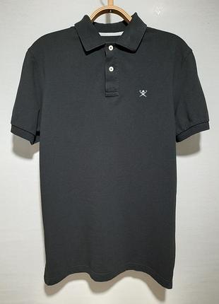 Чорна футболка поло hackett london m medium slim fit